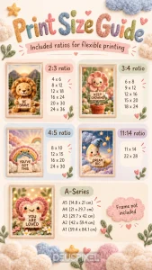 Little Lights printable wall art size and ratio guide