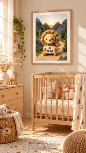 Be Brave nursery wall art room mockup