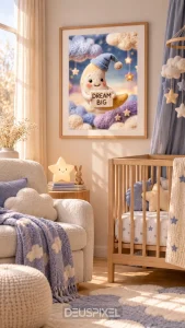Dream Big nursery wall art room mockup