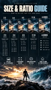 Conquer Collection printable wall art size and ratio guide