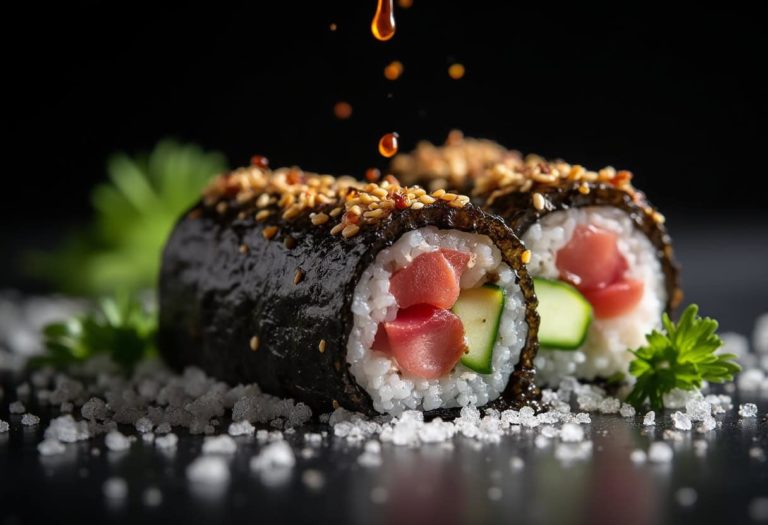 Elegance on a Plate: A Gourmet Sushi Roll
