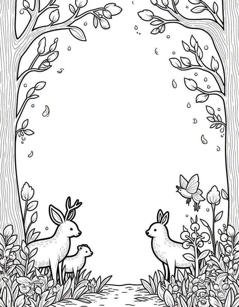 Step into an Enchanted Forest Coloring Page