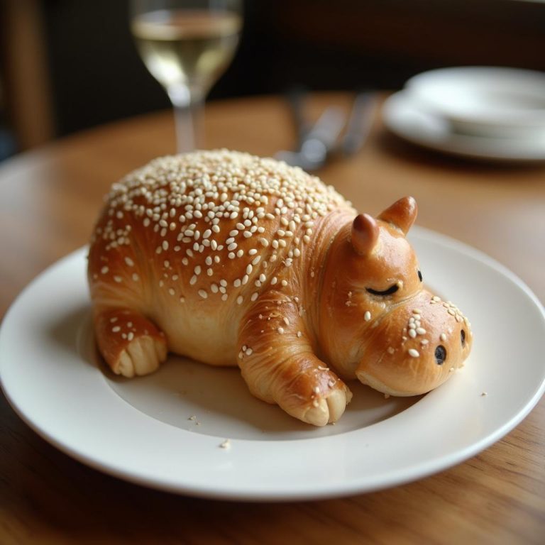 Adorable Sesame Hippo Croissant: A Culinary Work of Art