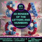 3D render of the letters and numbers deuspixel (1)