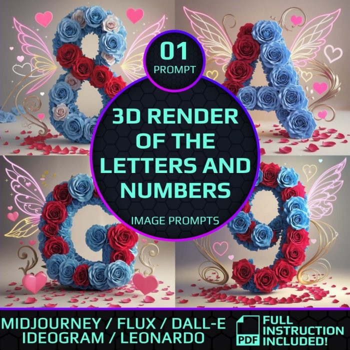 3D render of the letters and numbers deuspixel (1)