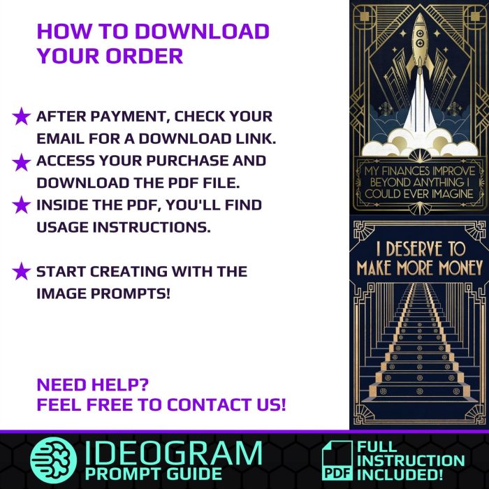 Art Deco Money Affirmation Cards Ideogram Prompt (3)