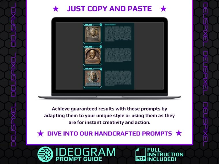 Historical Art Prompts for Ideogram 2.0 | Instant Download to Create Unique Bas-Relief Designs with Iconic Quotes and Vintage Textures - Image 5