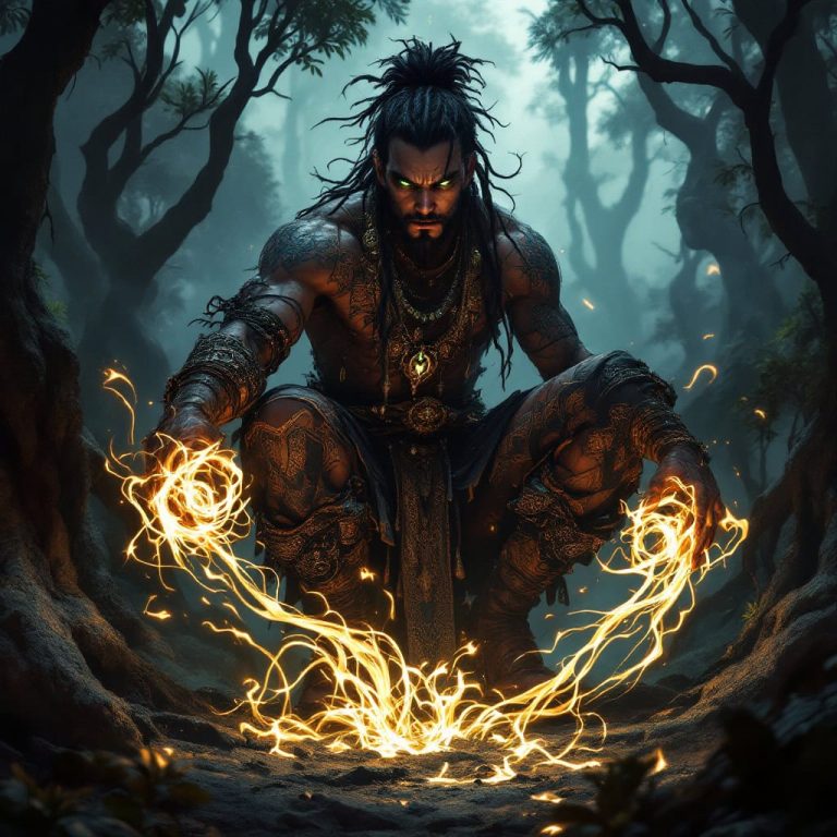 Earth Mage in Mystical Forest