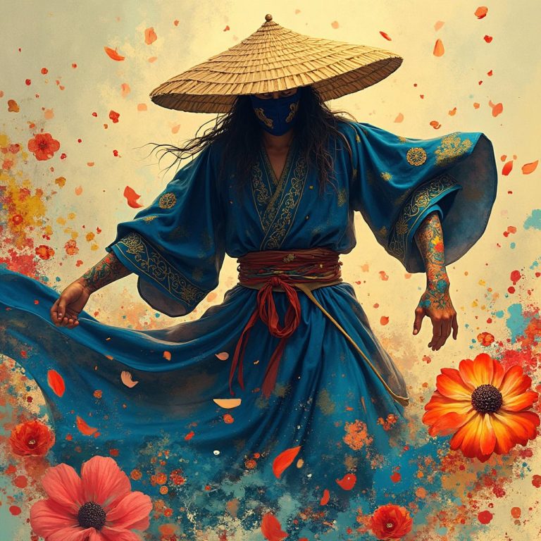 Dynamic Samurai Illustration: A Fusion of Tradition and Modern Art
