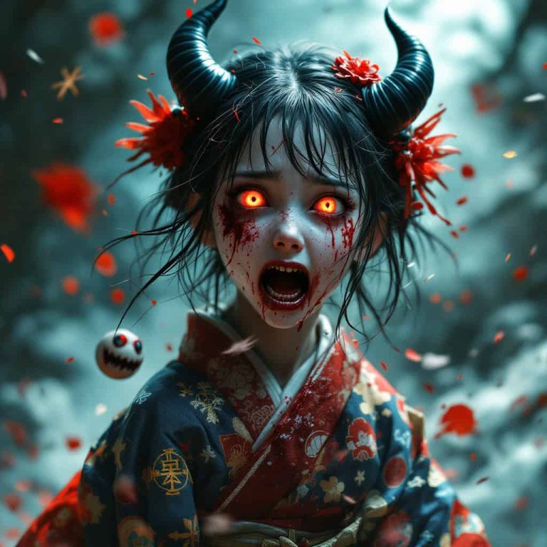 Demon Possessed Girl: A Stunning Dark Fantasy Portrait