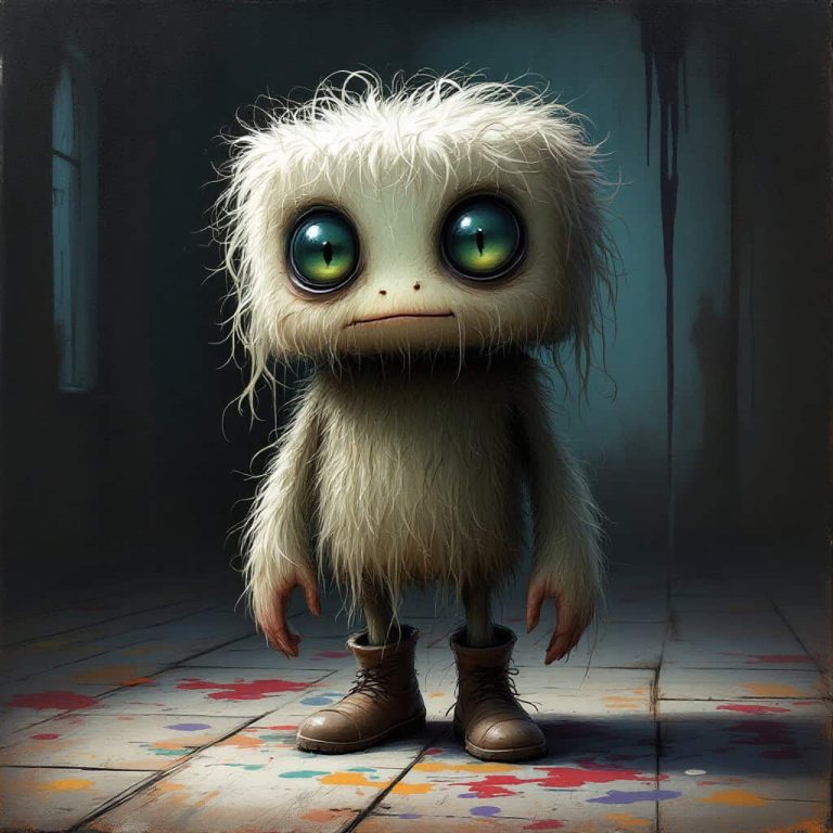 Enigmatic Furry Creature in a Dark Fantasy Realm