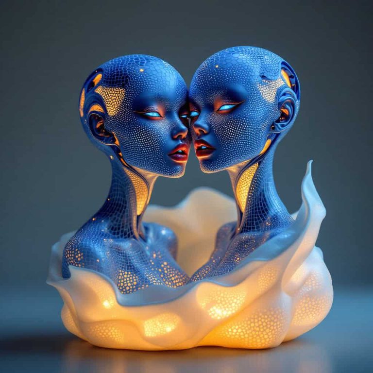 Futuristic Biomechanical Sculptures with Ethereal Beauty