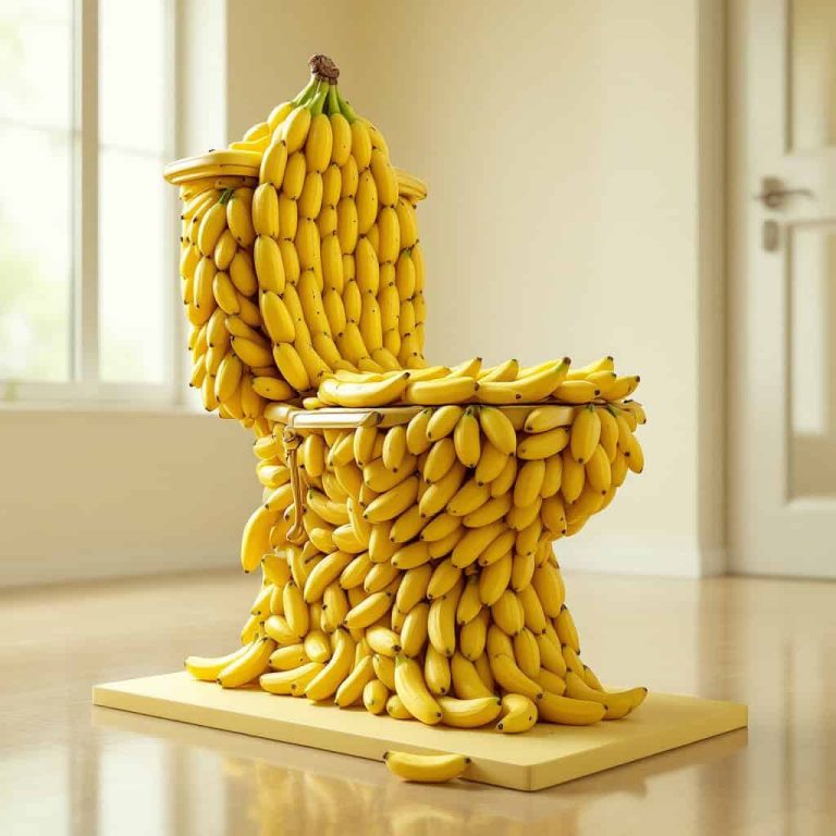 Hyperrealistic Banana Toilet in 3D Artistic Detail
