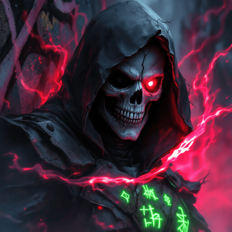 Shadow Archetype in Neon Mist: A Dark Urban Fantasy Vision