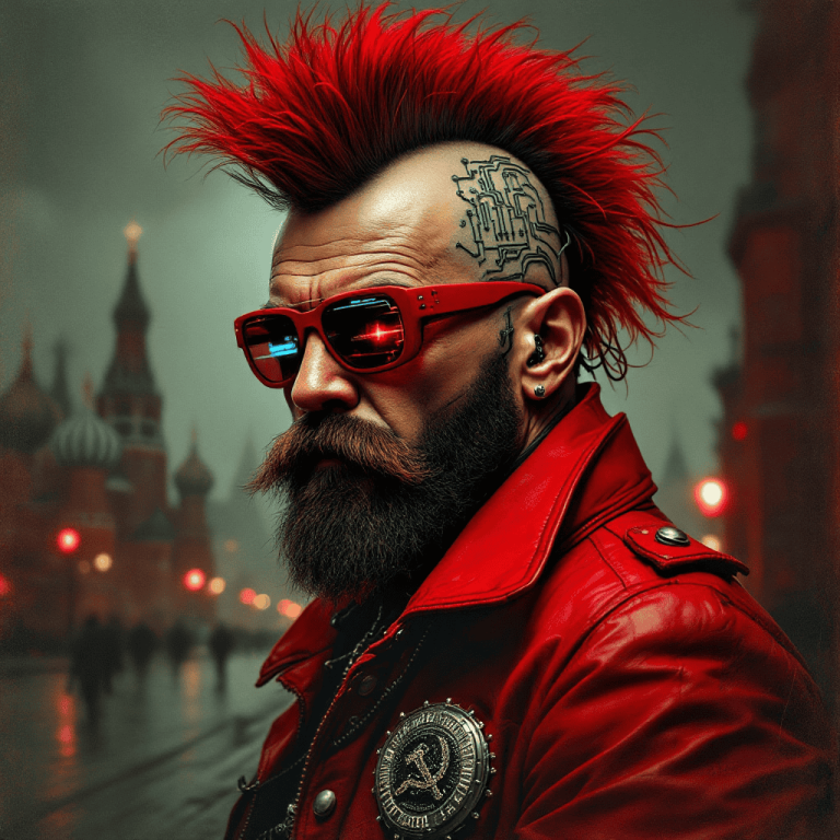 Cyberpunk Lenin: A Futuristic Punk Revolution in Red Square