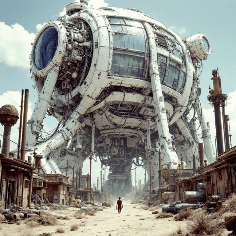 A Steampunk Colossus in a Post-Apocalyptic Wasteland