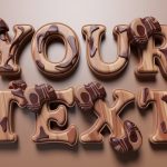 Rustic wooden letters adorned with intricate chocolate patterns