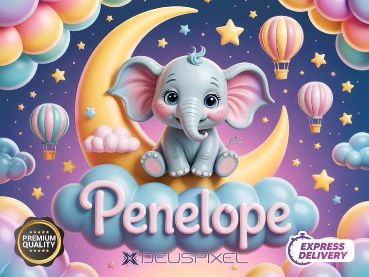 Personalized Name Cute Moon Animal Art (Digital Download) - Image 5