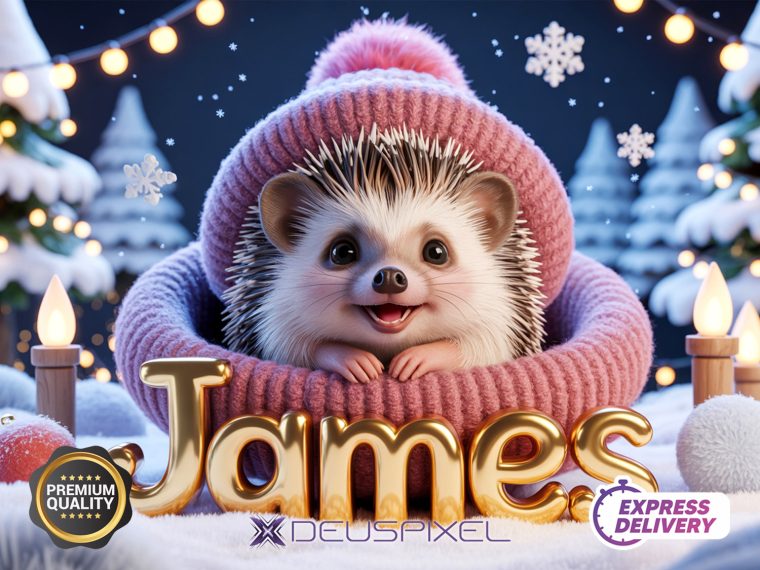 Personalized Family Name Hedgehog Christmas Art (Digital Download) - Image 6