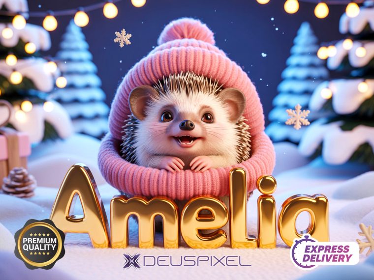 Personalized Family Name Hedgehog Christmas Art (Digital Download) - Image 7