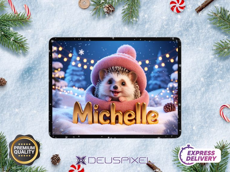 Personalized Family Name Hedgehog Christmas Art (Digital Download) - Image 4