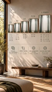 Japanese Silence printable wall art size and ratio guide